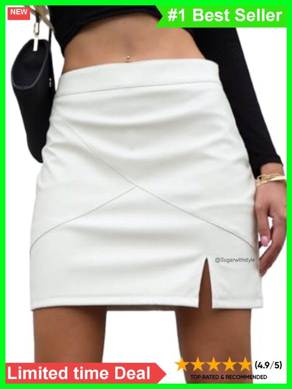 Faux Leather High Waisted Bodycon Mini Pencil Skirt with Built-In Shorts